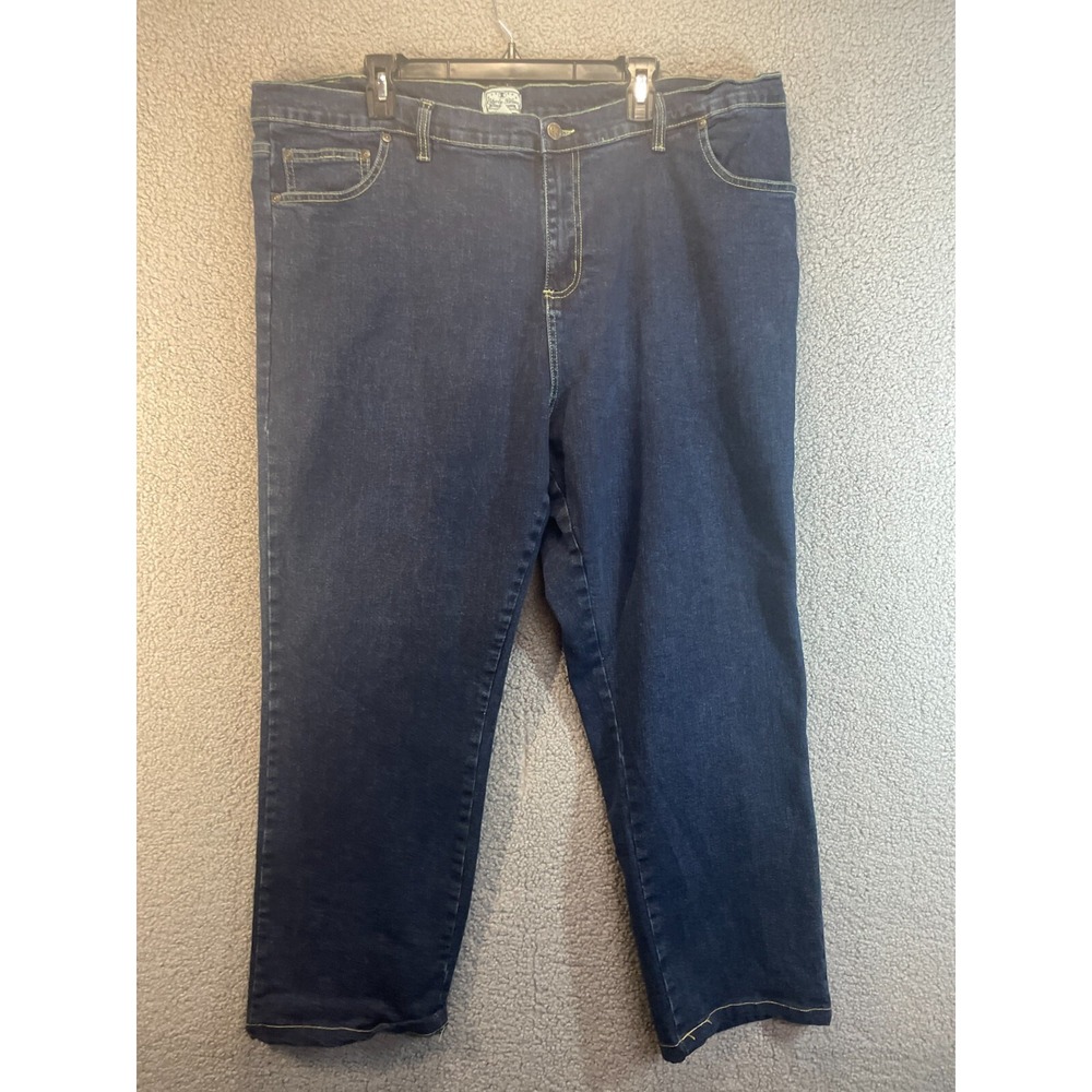 Liberty Blues Jeans Men's Size 46x38 Blue Comfort Side Elastic Relaxed Straight